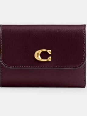 Coach Essential Card Holder Wallet Colorblock NEW Merlot/Multi